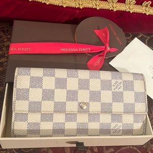 Authentic Louis Vuitton damier azur long wallet